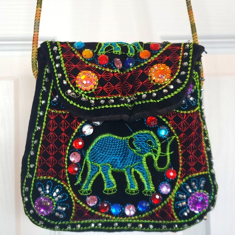 Elephant jeweled purse